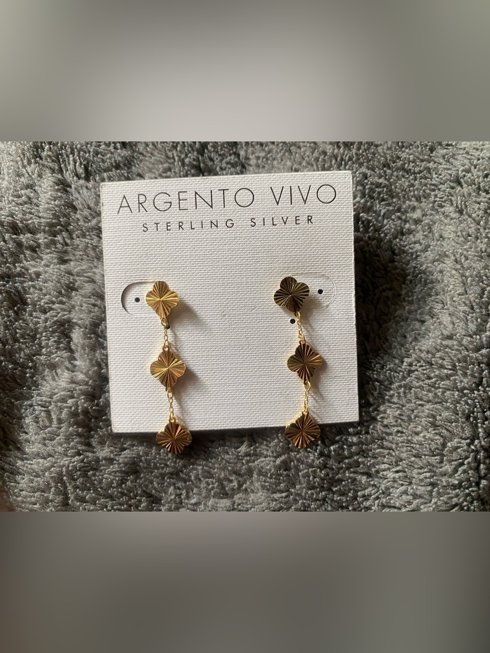Argento Vivo Gold Three-Tier Clover Drop Earrings